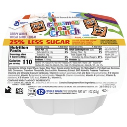 Cereal Bowl Variety, General Mills - 1oz (Cinnamon Toast Crunch, Reduced Sugar - 1oz)