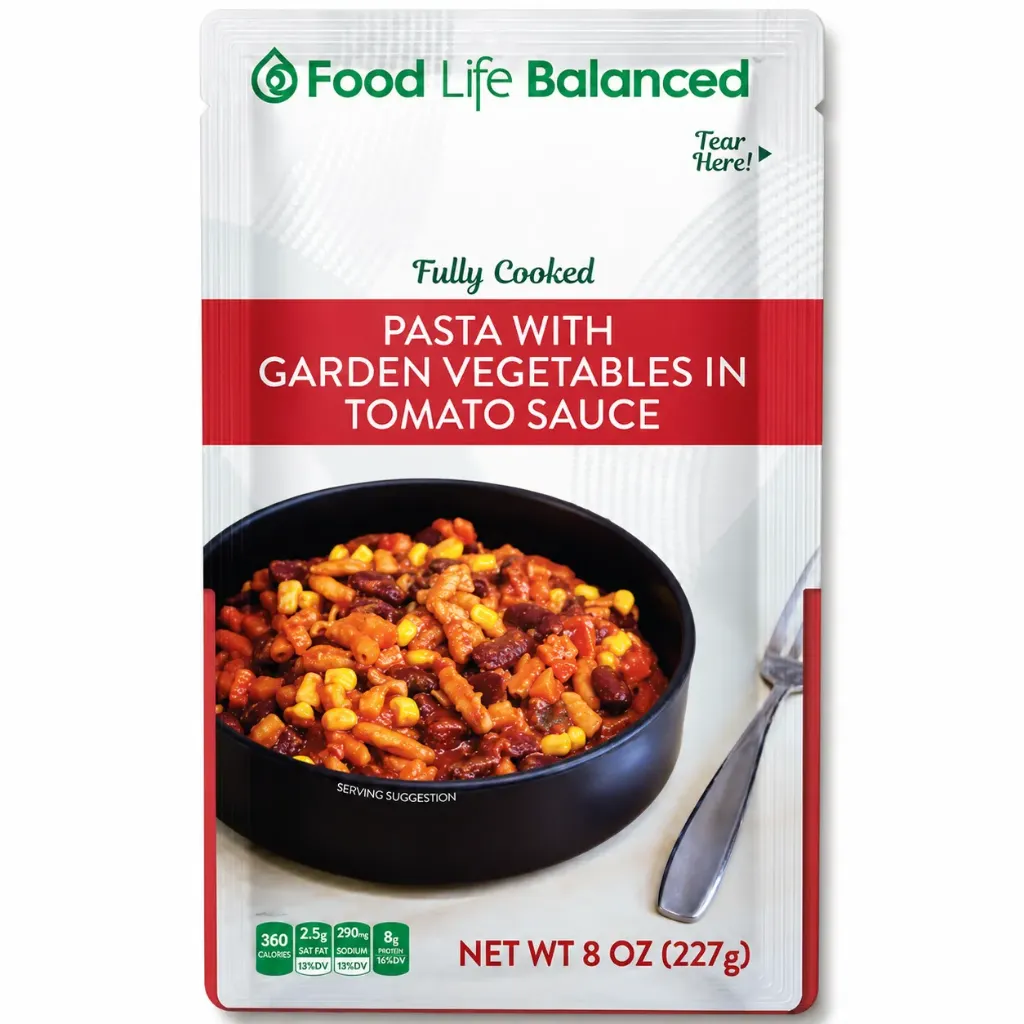 Pasta w/ Garden Vegetables in Tomato Sauce, Pouch - 8oz